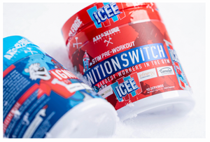 AXE AND SLEDGE IGNITION SWITCH ICEE (low stim, perfect beginner pre-workout)
